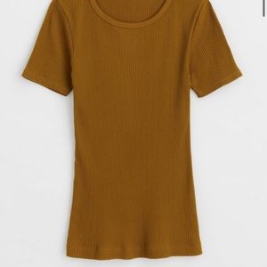 Alex Mill Ribbed Remy Tee Golden Khaki
